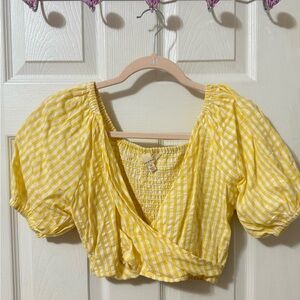 Yellow Gingham Women's Top